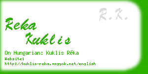 reka kuklis business card