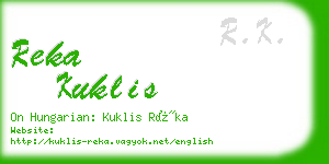 reka kuklis business card